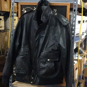 Vintage Black Ace Leather bomber jacket - medium